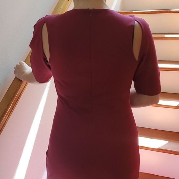 NWOT Burgundy Body Con Cut Out Dress - Picture 1 of 8